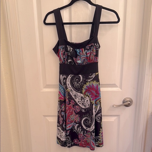 Speechless Black and Pink Paisley Silky Dress - Picture 2 of 6